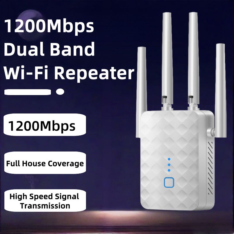 Home Security Outdoor - 1200Mbps Dual Band WiFi Repeater 2.4G/5GHz