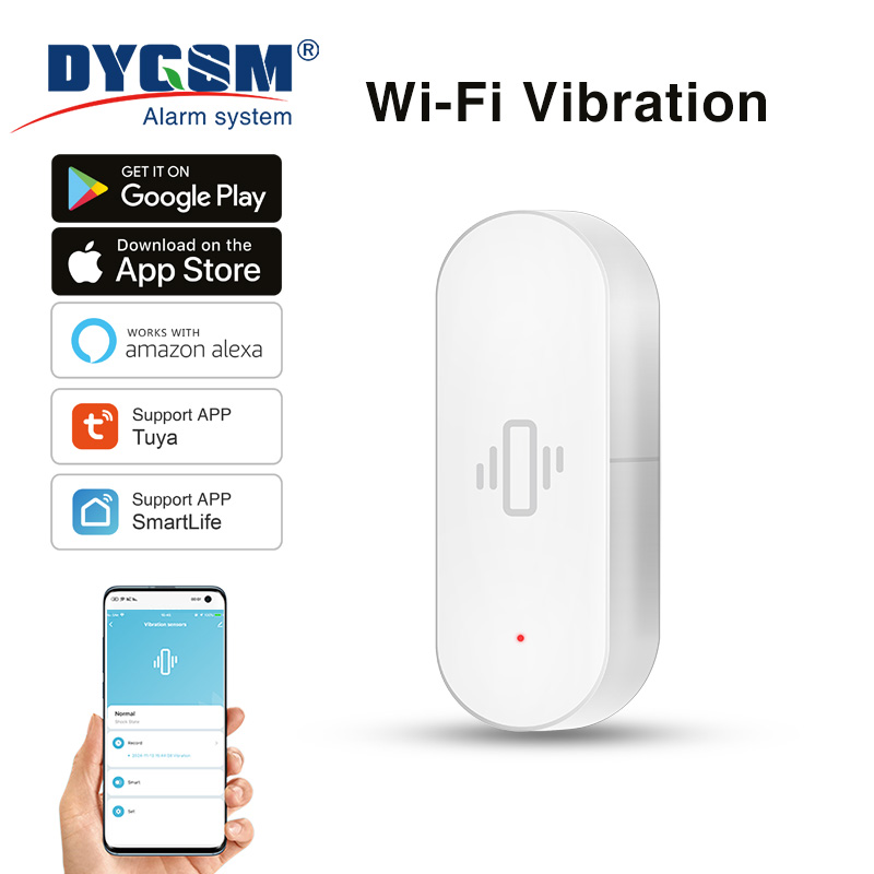 Home Security Alexa - Tuya WiFi Vibration Sensor, Sensitive Detection,