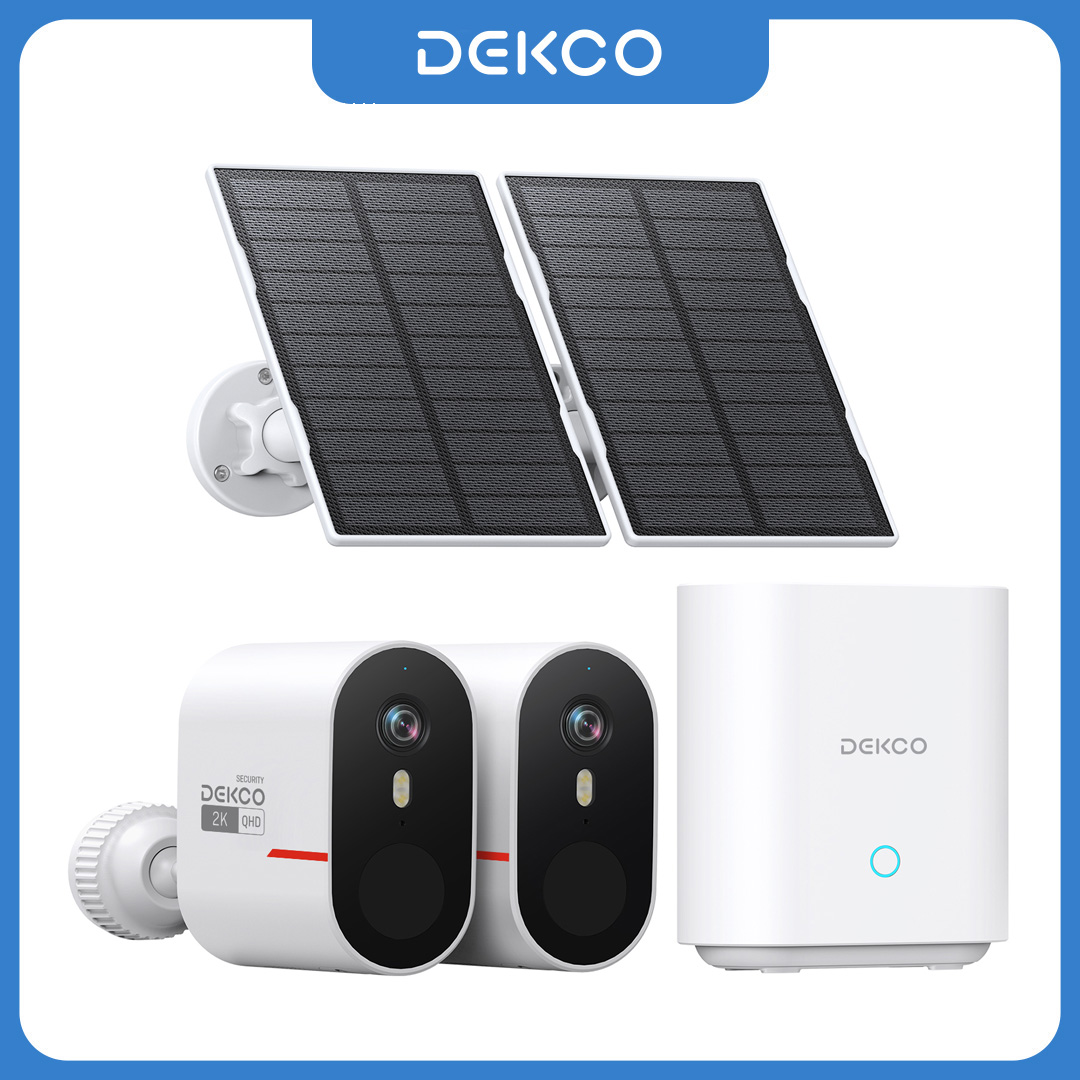 Home Security Monitoring System - Dekco 3MP WiFi Solar Camera System