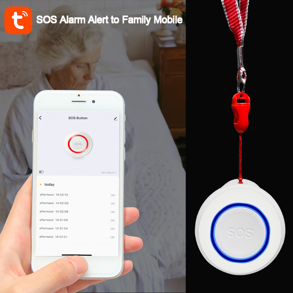 Home Security Outdoor - Tuya WiFi SOS Alarm Button Battery