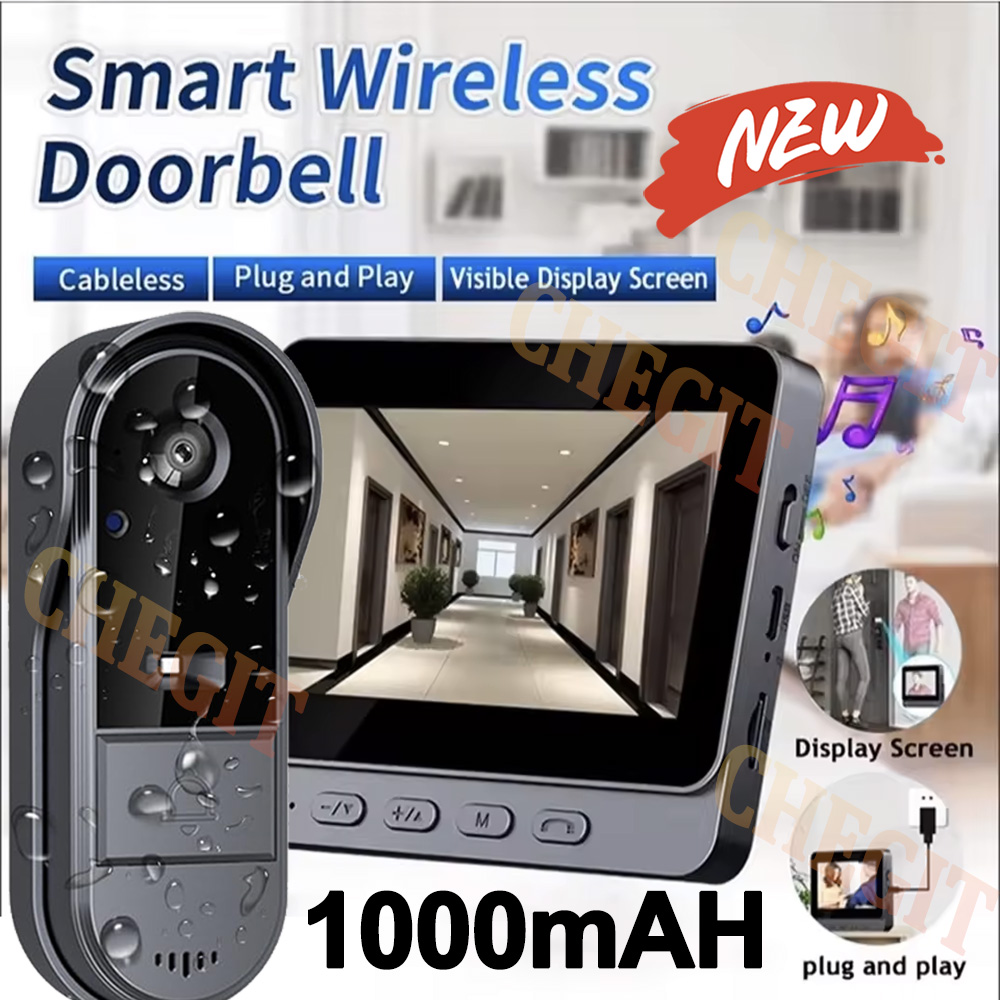 Home Security Monitoring System - Wireless Wifi Doorbell Camera 1080P Video
