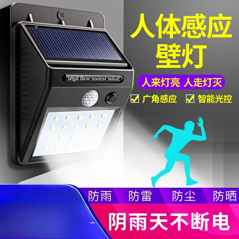 Home Security Outdoor - Solar Human Motion Sensor Wall Lamp