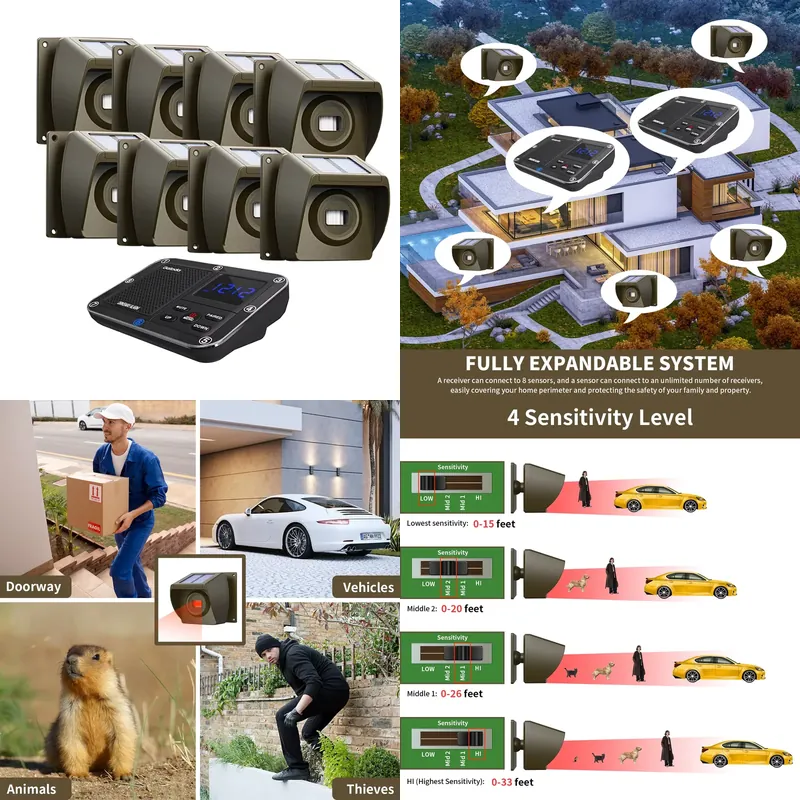Home Security Outdoor - Outdoor Solar - Powered Wireless Driveway