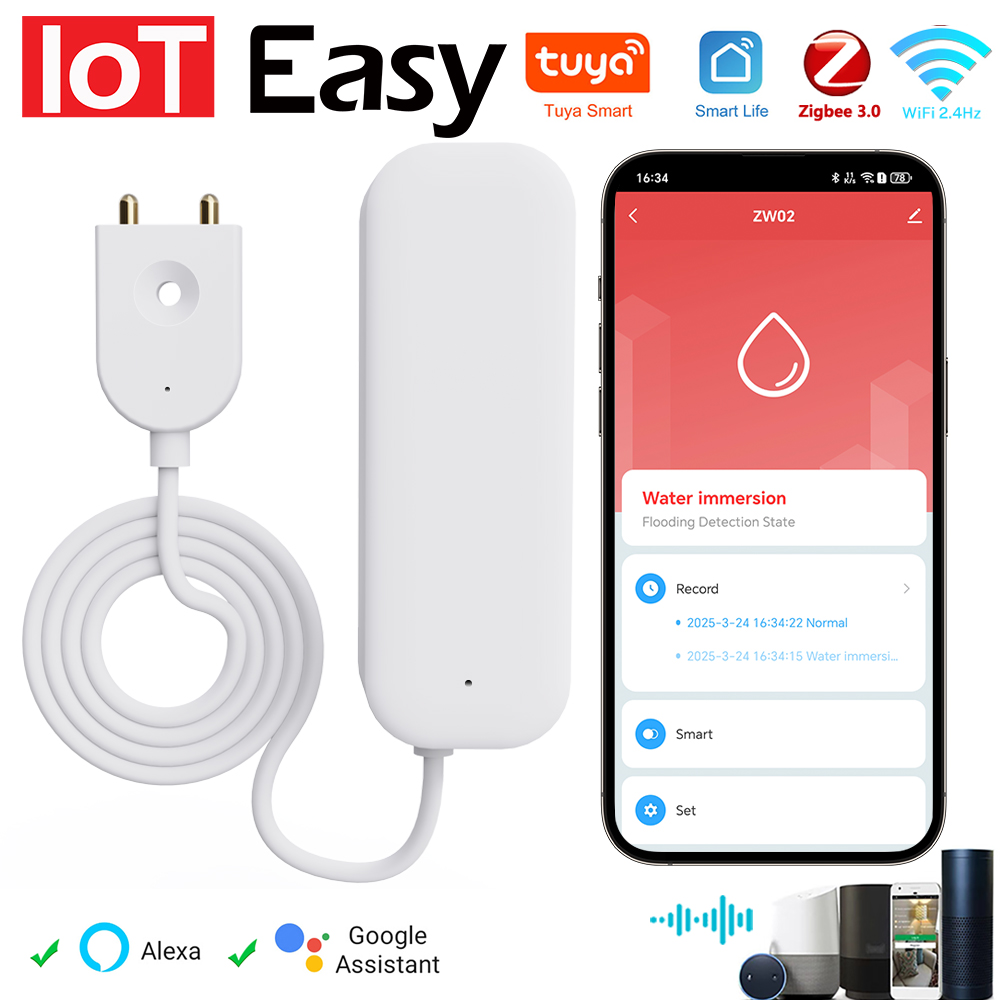 Home Security Alexa - Tuya WiFi ZigBee Water Sensor Leakage