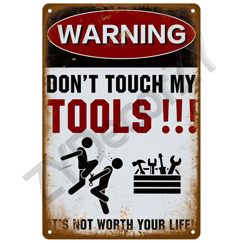 Vintage Funny Warning Metal Ti - Home Security In My Area review and price