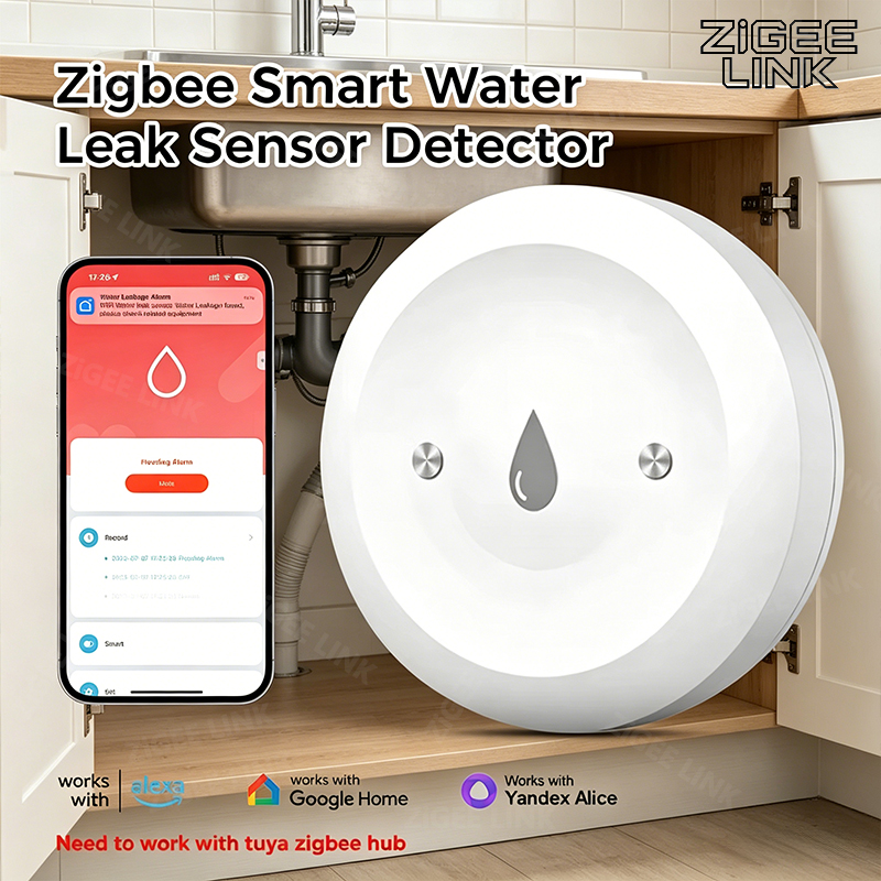 Zigbee3.0 Smart Water Leak Sen - Home Security Alexa review and price