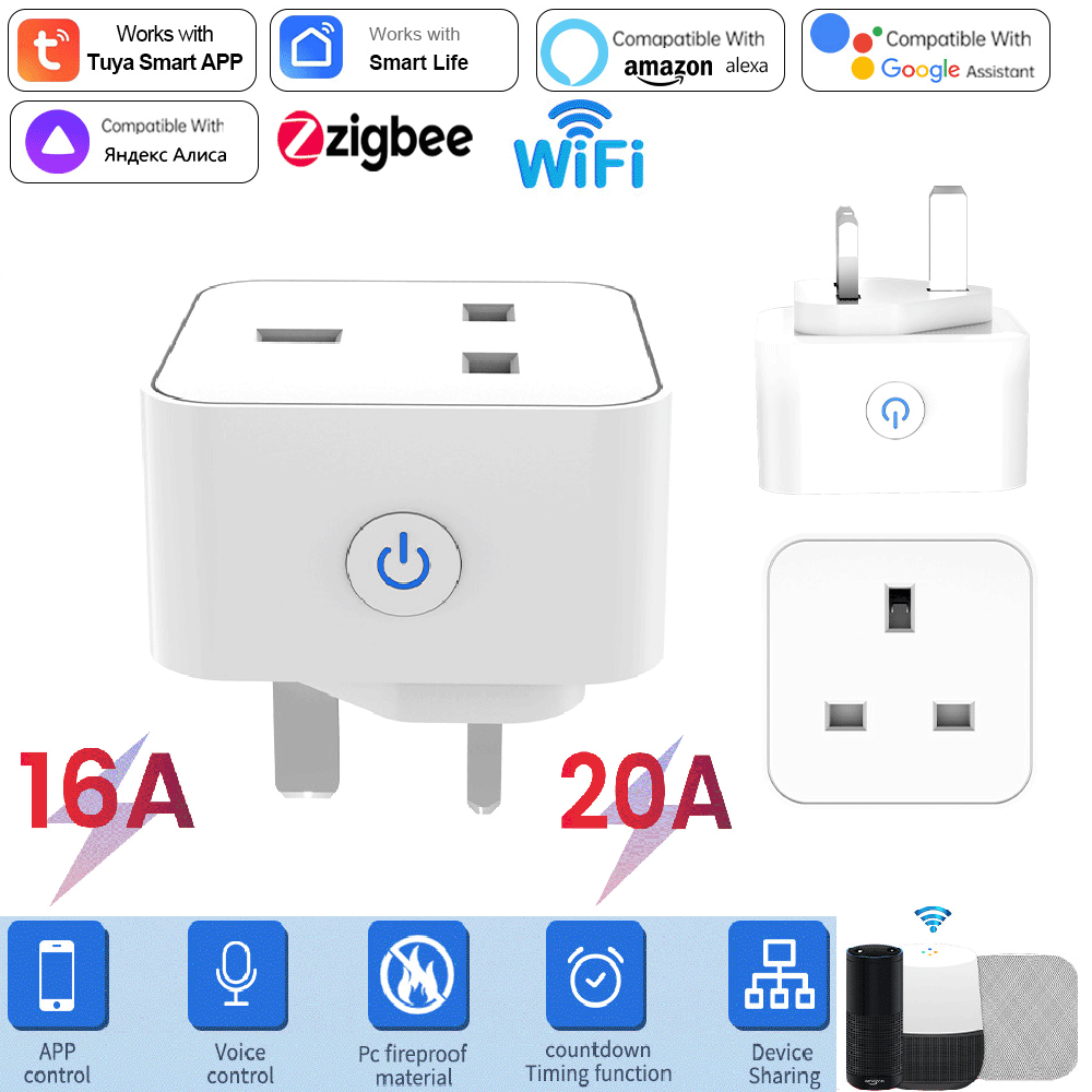 Tuya Smart Socket 16A/20A WiFi - Home Security Alexa review and price