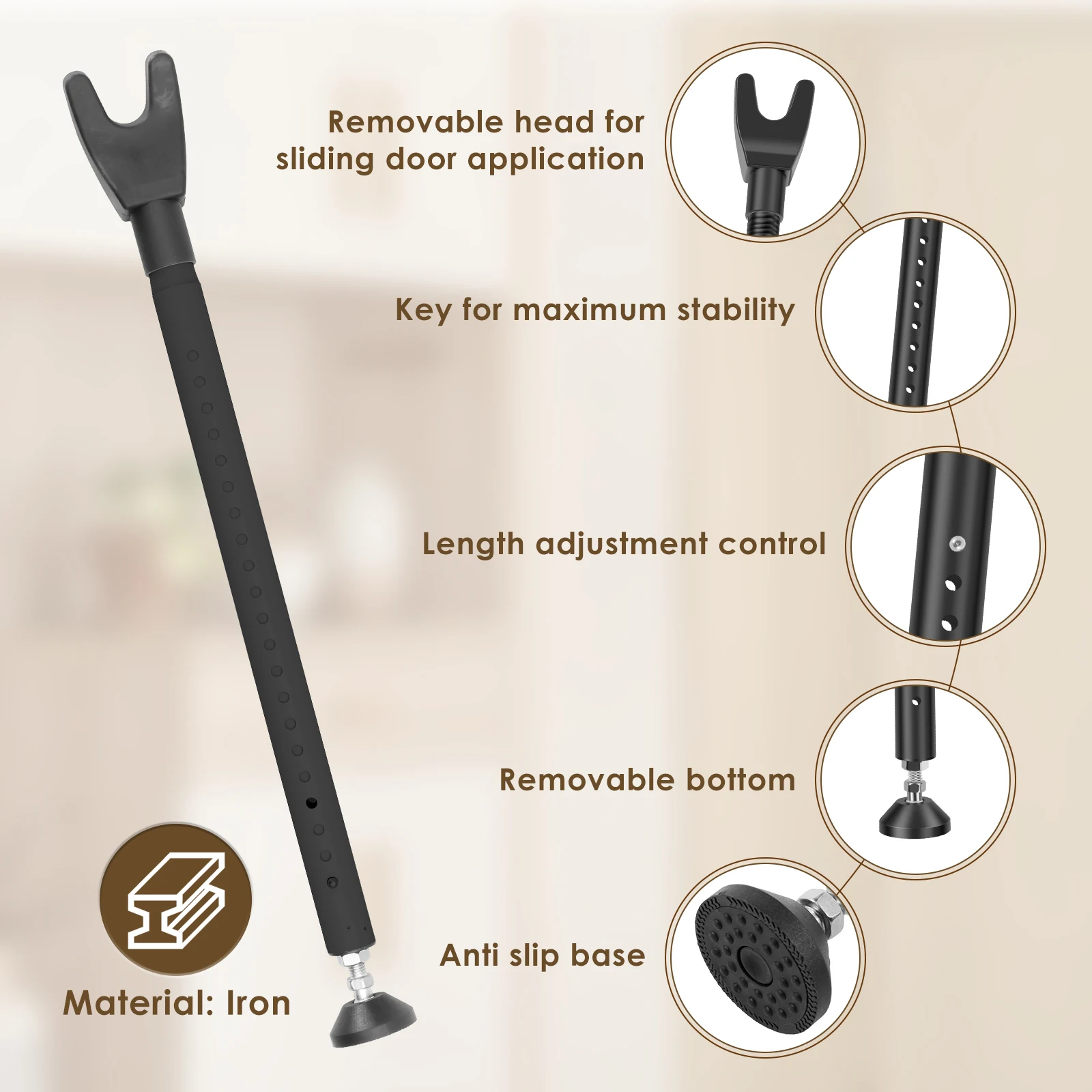 Sliding Door Lock Bar 44-55 In - Home Security Bars review and price