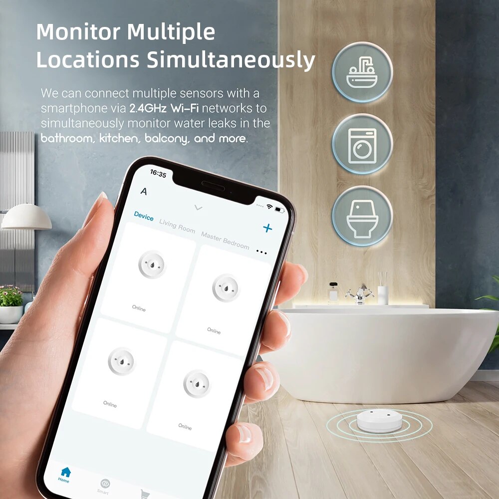 Zigbee Water Leak Sensor for T - Home Security Alexa review and price