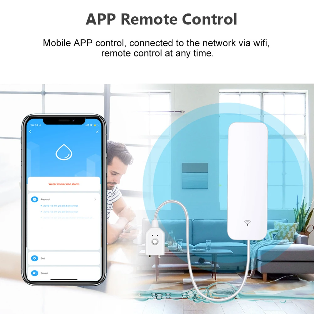 Tuya WiFi Zigbee Water Sensor  - Home Security Alexa review and price