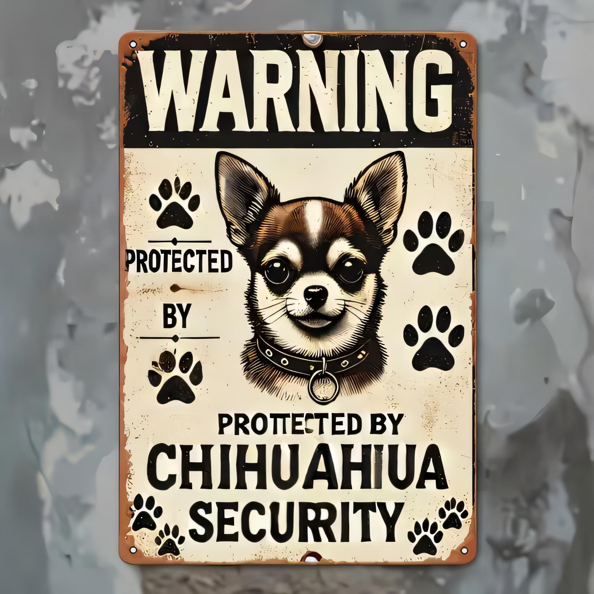 Tin Sign Warning Protected By  - Home Security Bars review and price