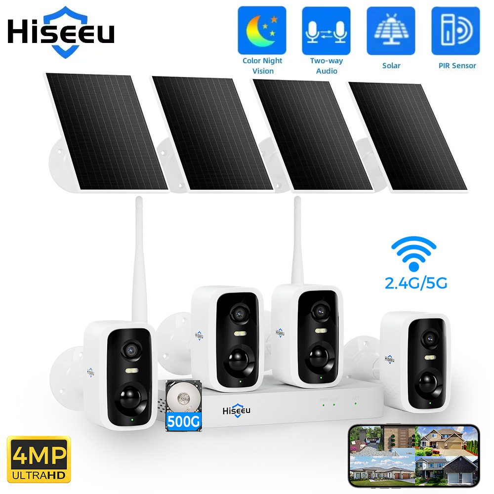 Hiseeu 10CH NVR 4MP WiFi Solar - Home Security Monitoring System review and price